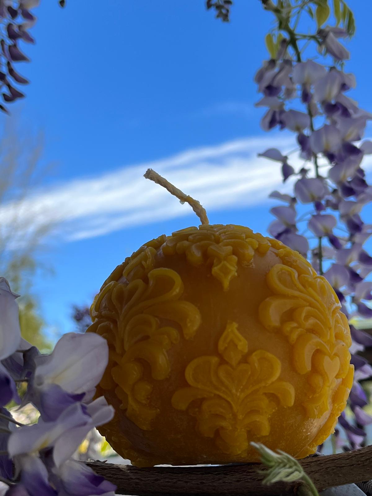 Candela Sfera Fiorentina grande in cera d’api (Art.350)