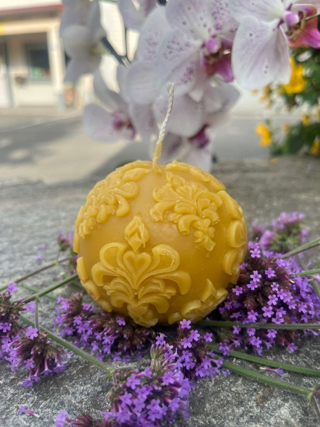 Candela Sfera Fiorentina piccola in cera d’api (Art.349) 3